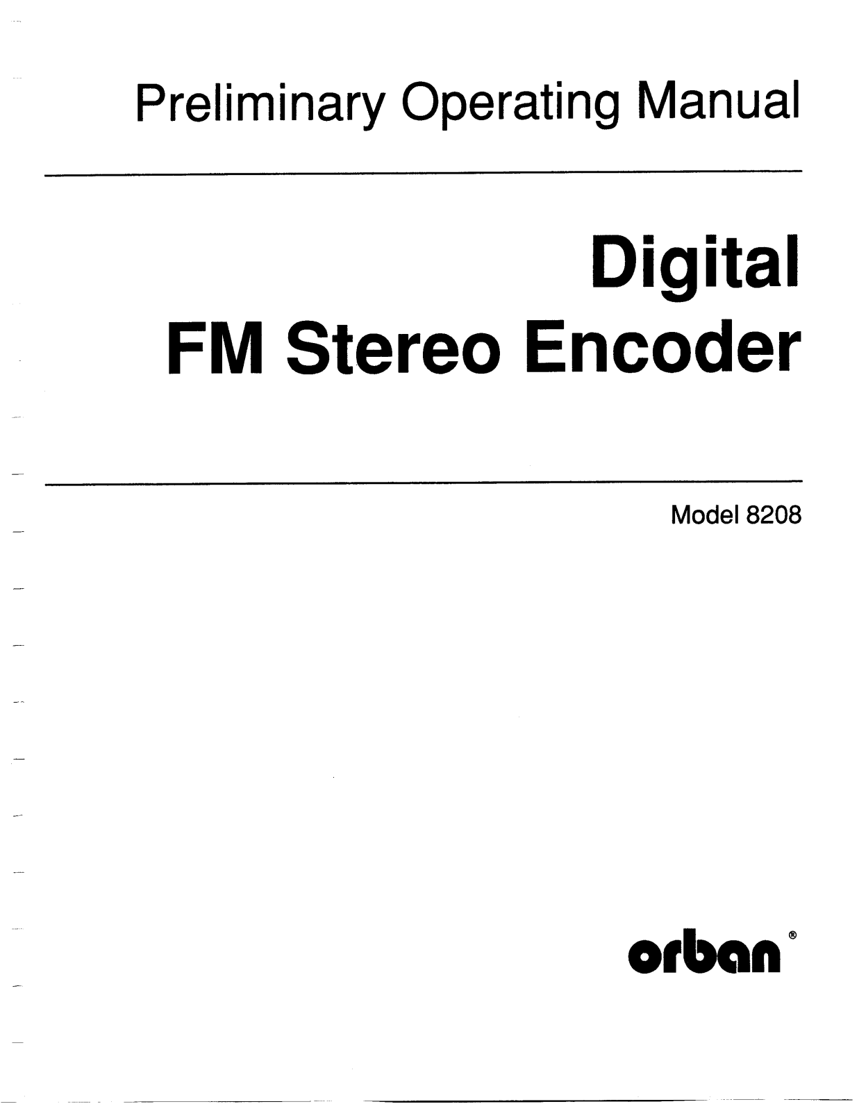 Orban 8208 User Manual