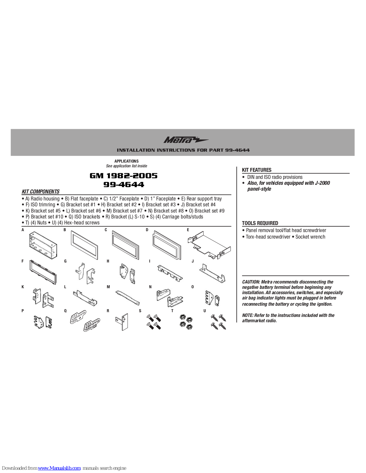 Metra Electronics 99-4644 Installation Manual - ManualMachine.com