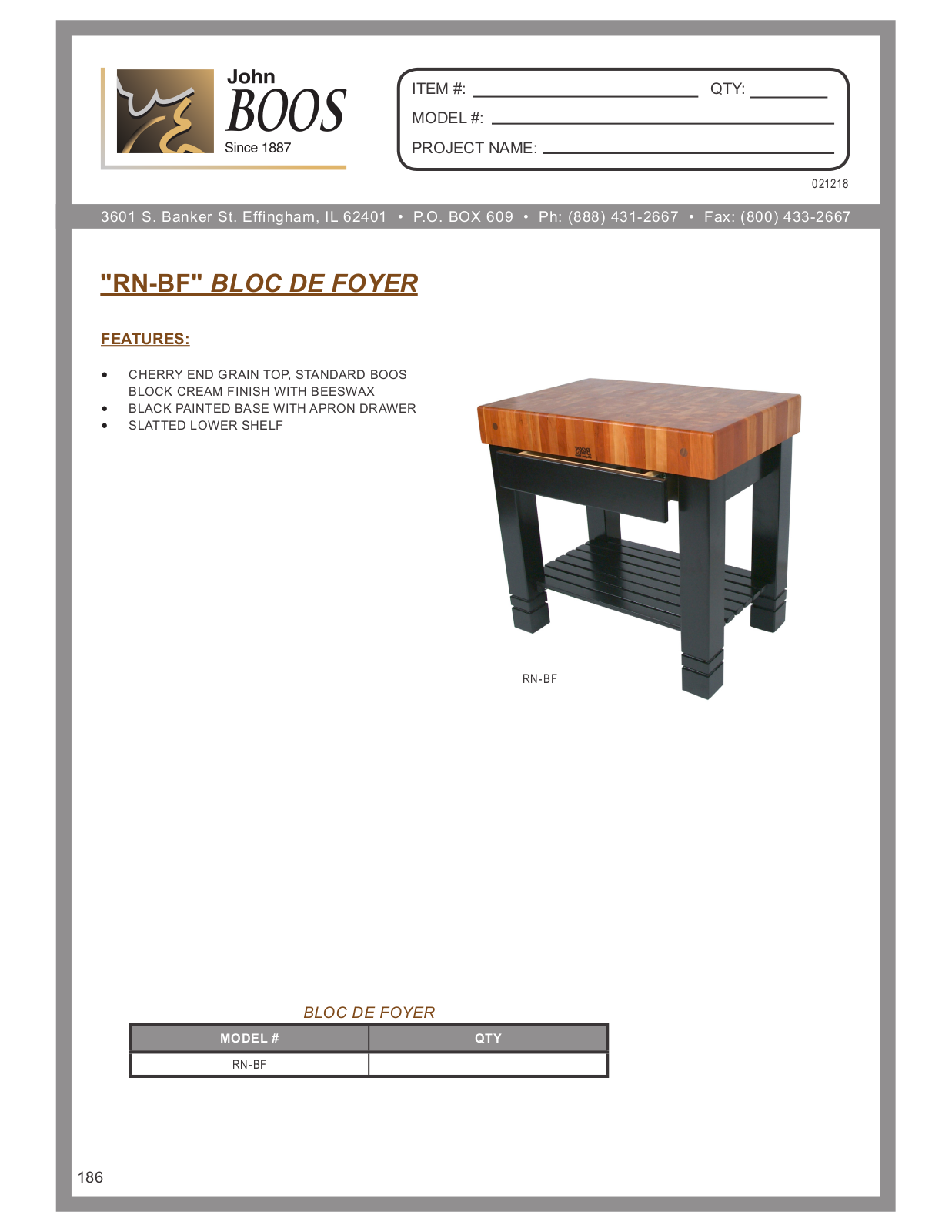 John Boos JB1088 Specifications - ManualMachine.com