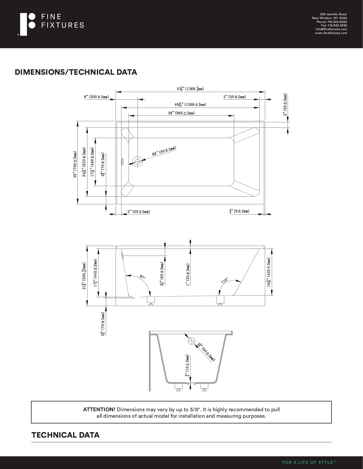 Fine Fixtures FINF1203 Specifications - ManualMachine.com