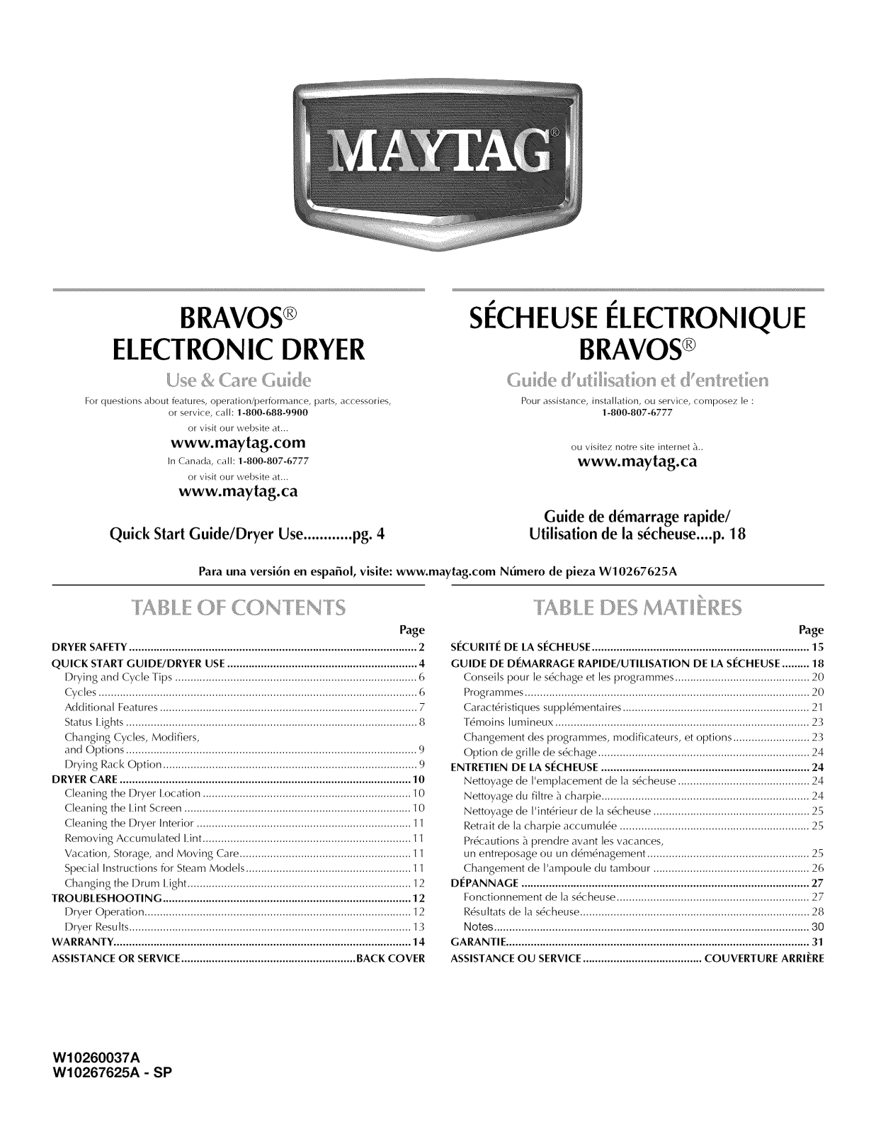 Maytag MGDB850WR1, MGDB850WQ1, MGDB850WL1, MGDB850WB1, MGDB400VQ1 Owner’s Manual