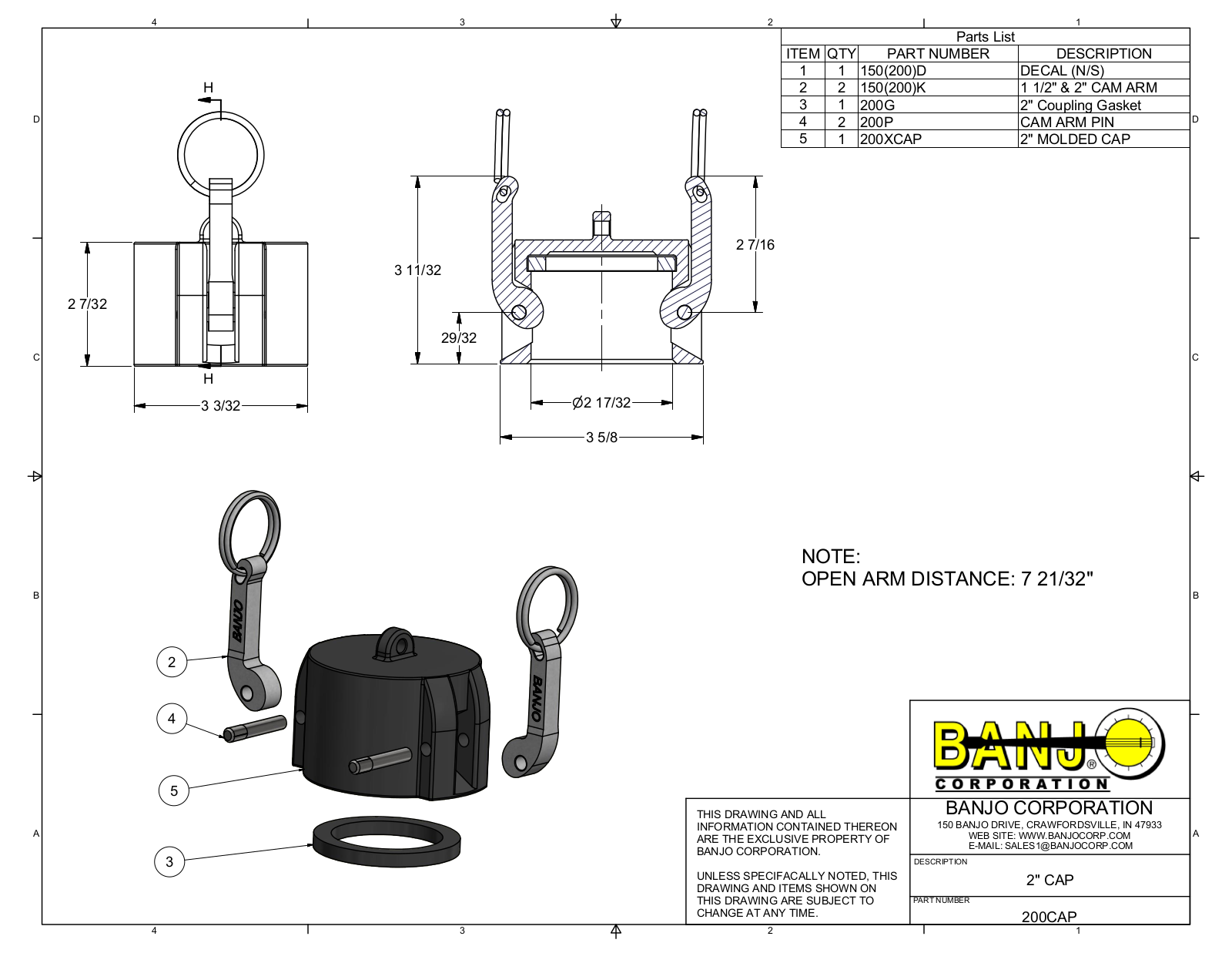 Banjo 200CAP Drawing - ManualMachine.com
