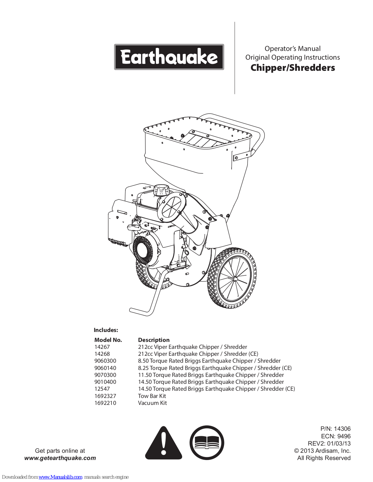 EarthQuake 9060300, 14268, 9070300, 9010400, 12547 Operator's Manual