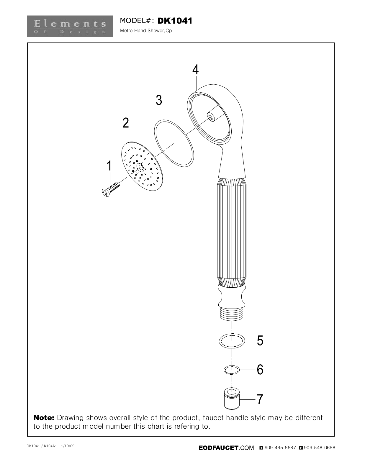 Elements of Design EDE1311 Service Parts - ManualMachine.com