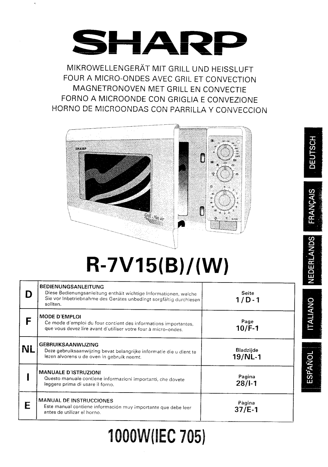 Sharp R-7V15 User Manual