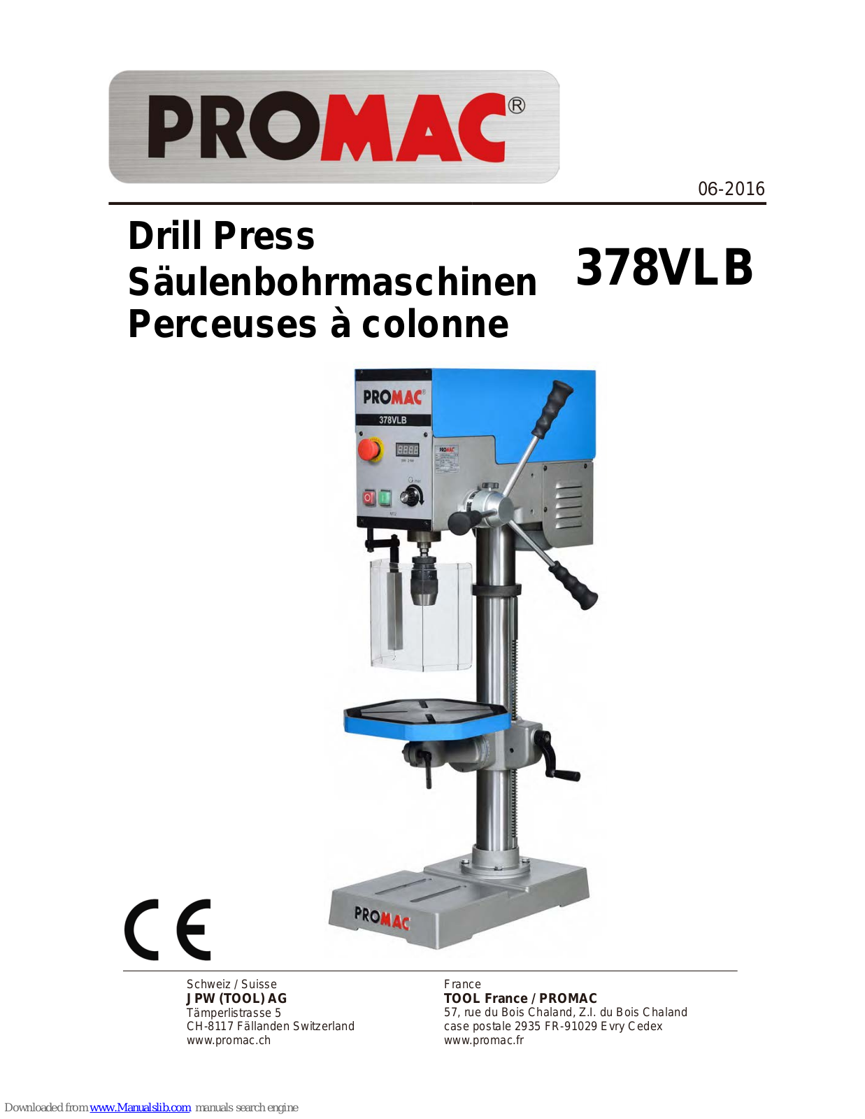 Promac 378VLB User Manual