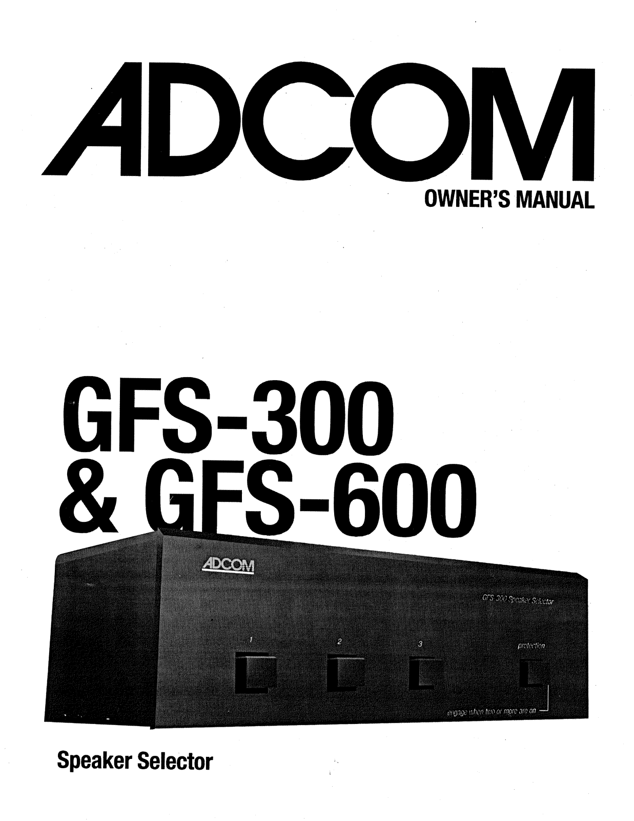 Adcom GFS-600 Owners manual