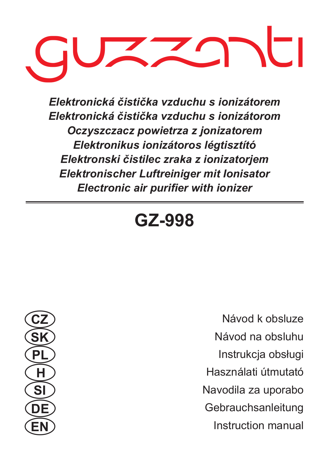 Guzzanti GZ990 User Manual