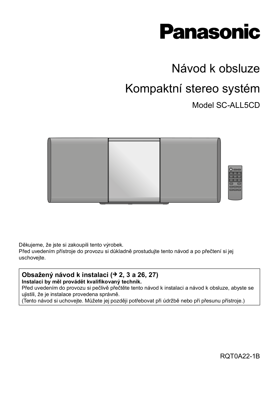 Panasonic SC-ALL5CDEGK User Manual