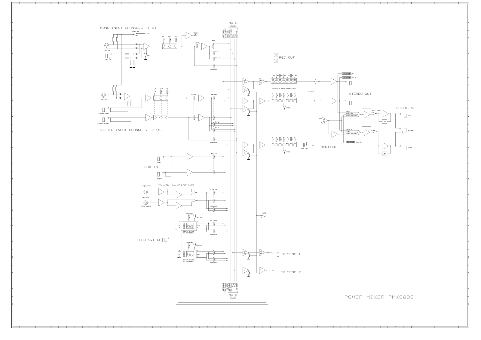 Behringer PMX880S Schematic