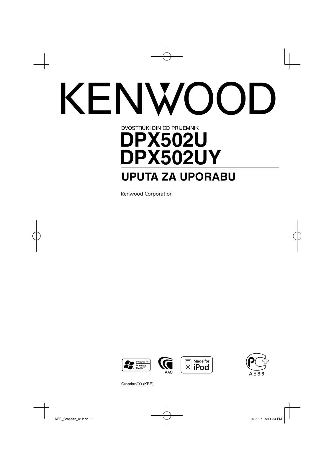 Kenwood DPX502U, DPX502UY User Manual