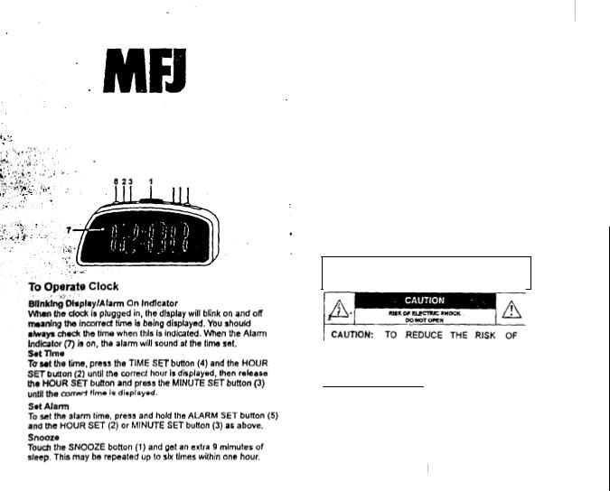 MFJ MFJ-113 User Manual