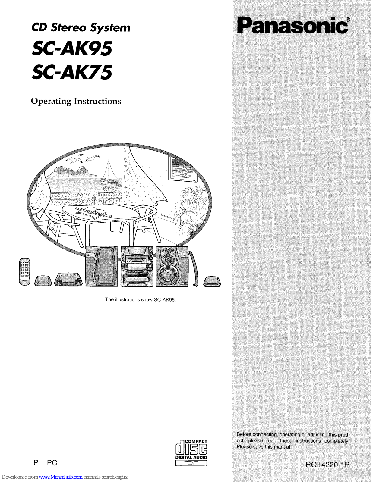 Panasonic SB-PC55, SB-PS55, SB-PS55A, SA-AK75, SA-AK95 Operating Instructions Manual