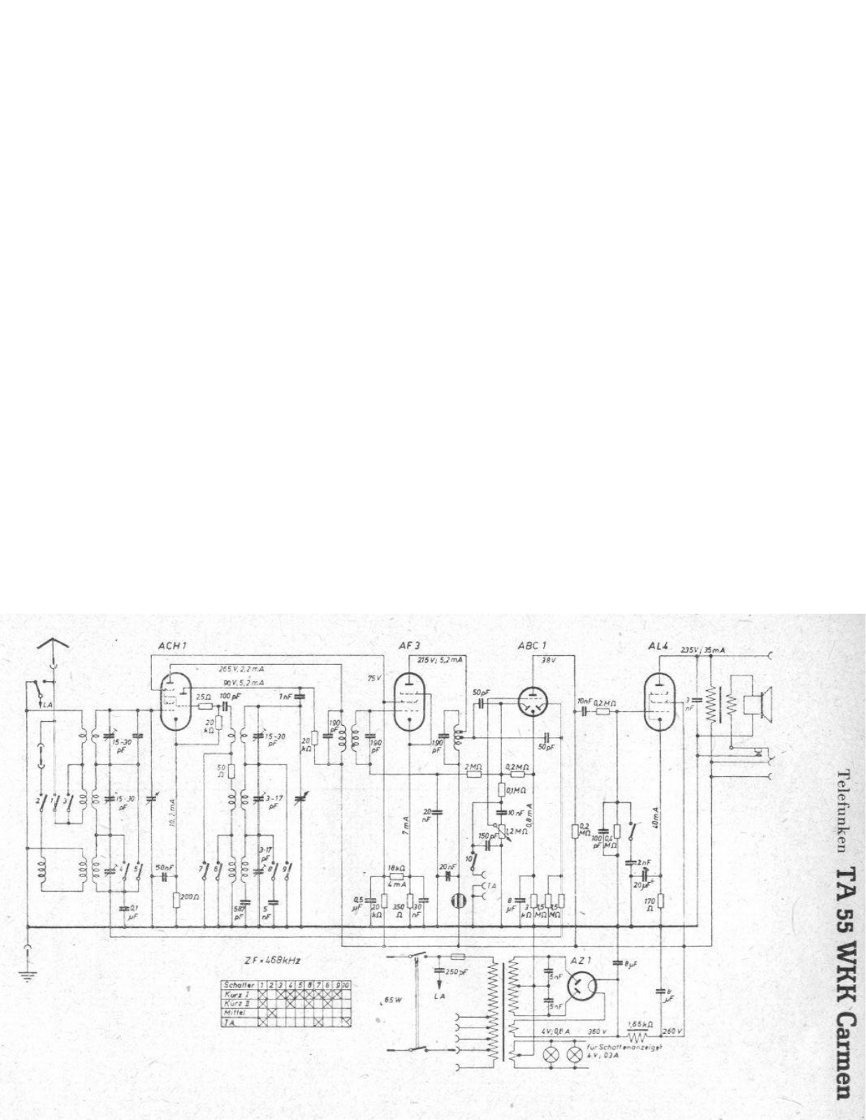 Telefunken TA-55-WKK-Carmen Schematic