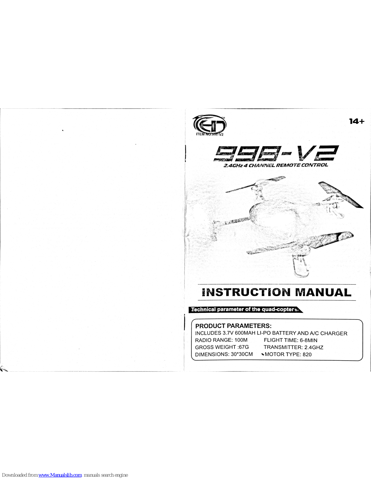 Rayline 998-V2 Instruction Manual
