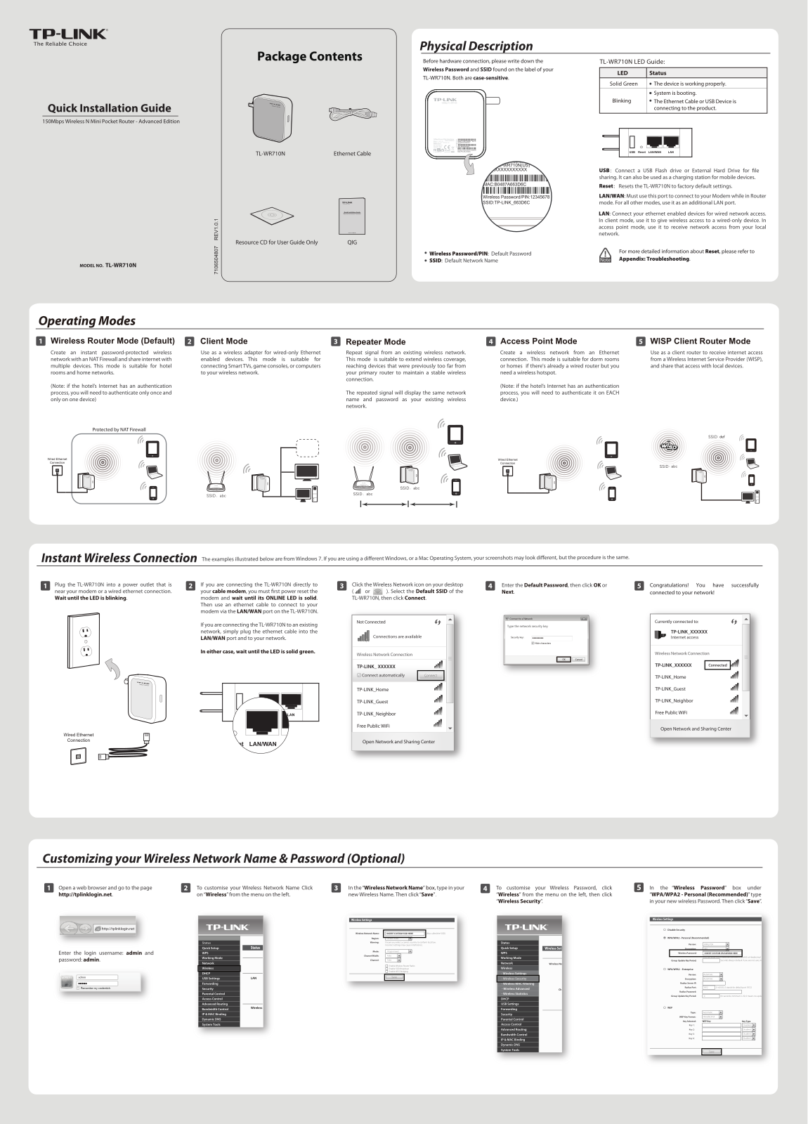 TP-Link TL-WR710N Quick Installation Guide