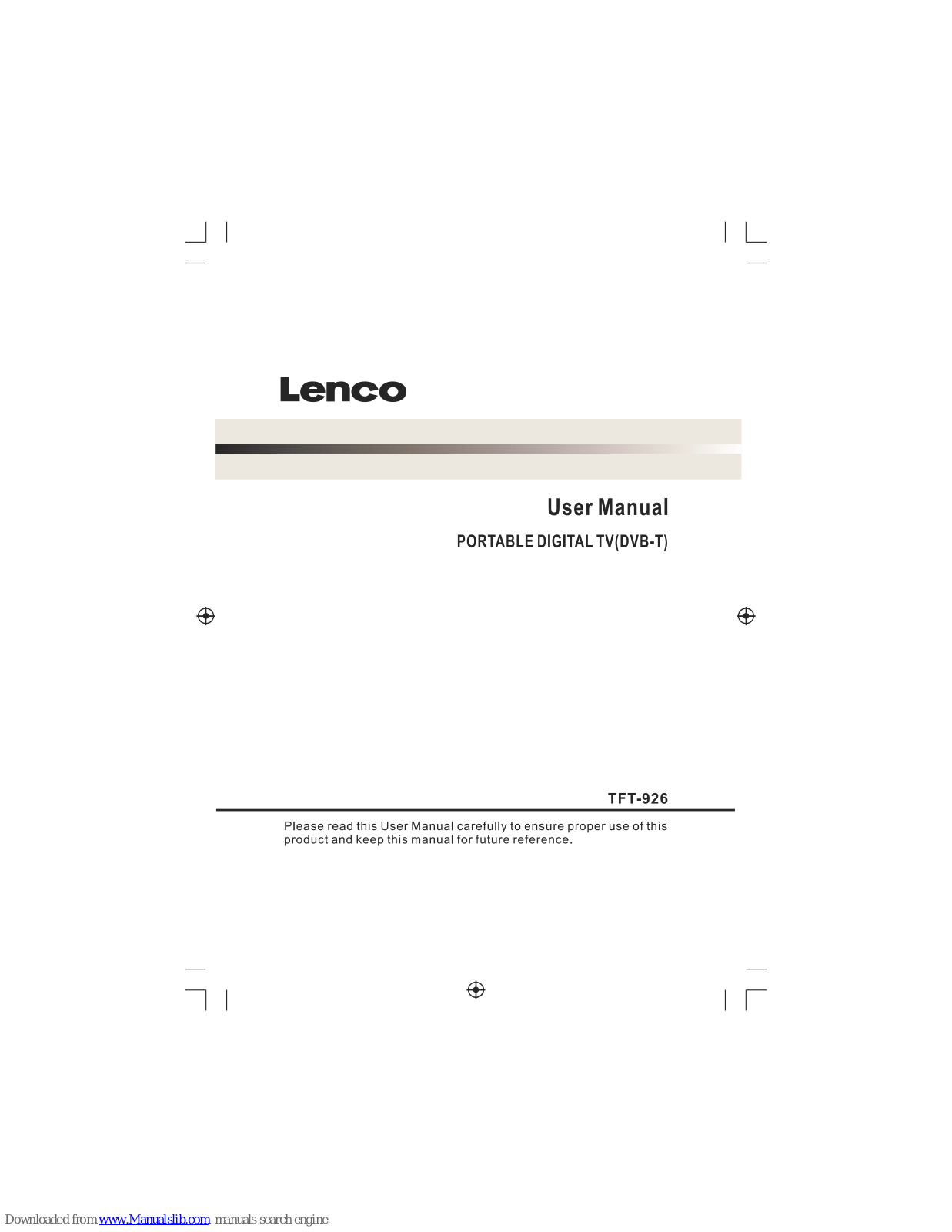 LENCO TFT-926 User Manual