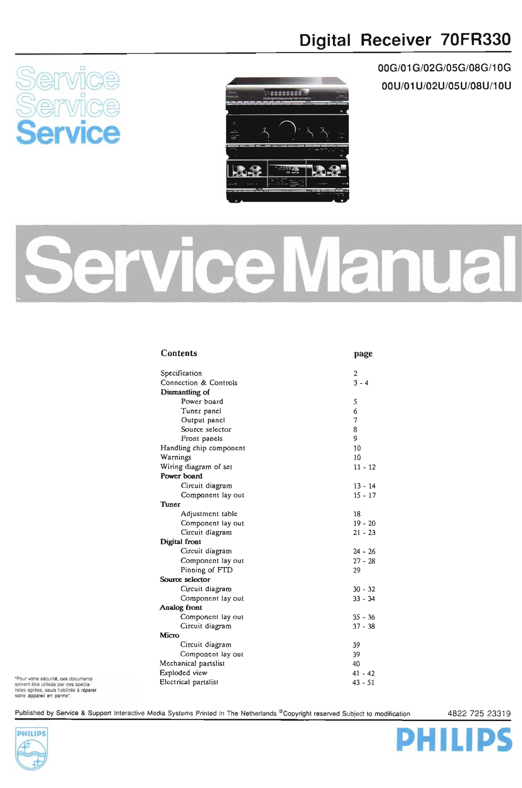 Philips FR-330 Service Manual