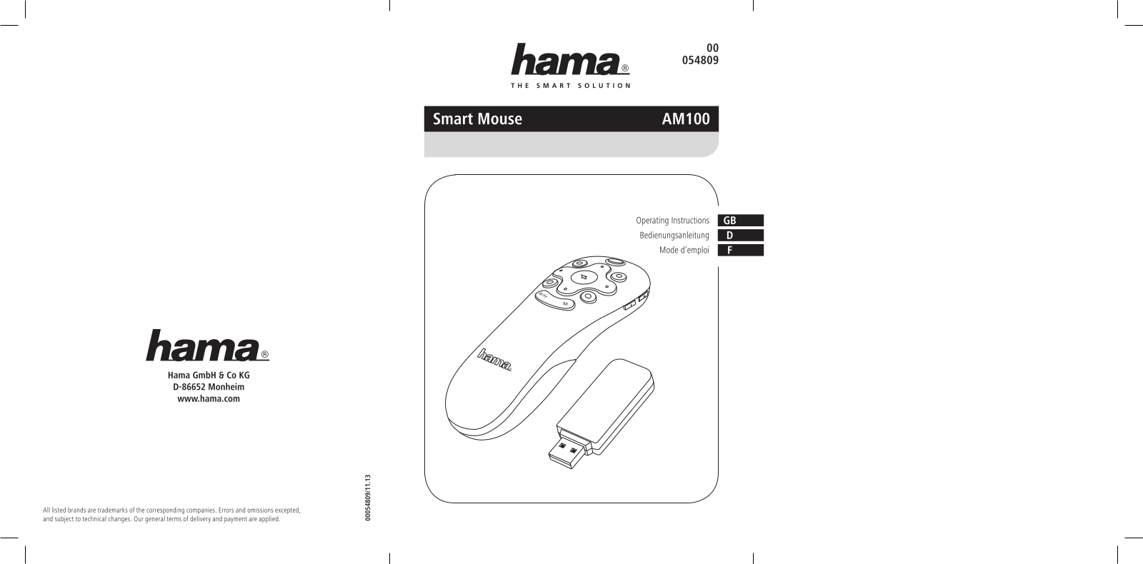 Hama AM100 User guide