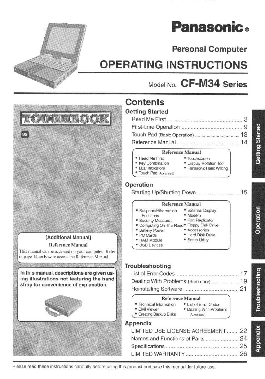 Panasonic cf-m34ja2bem Operation Manual