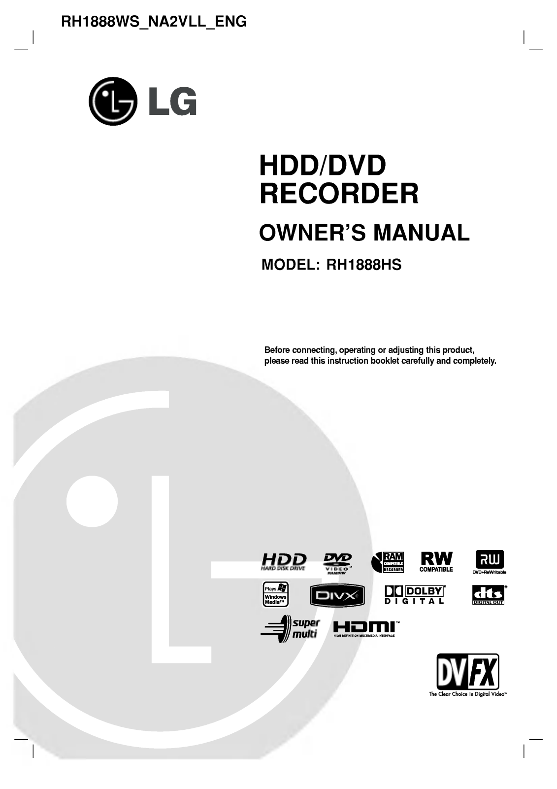 LG RH1888WS User Guide