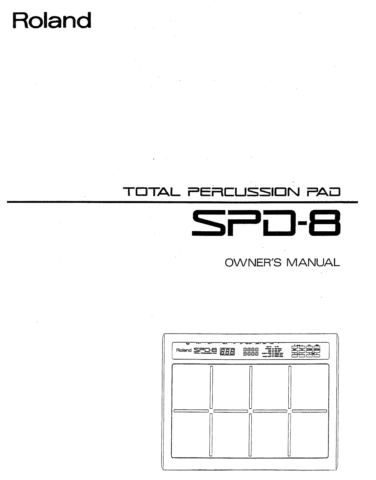 Roland Corporation SPD-8 Owner's Manual