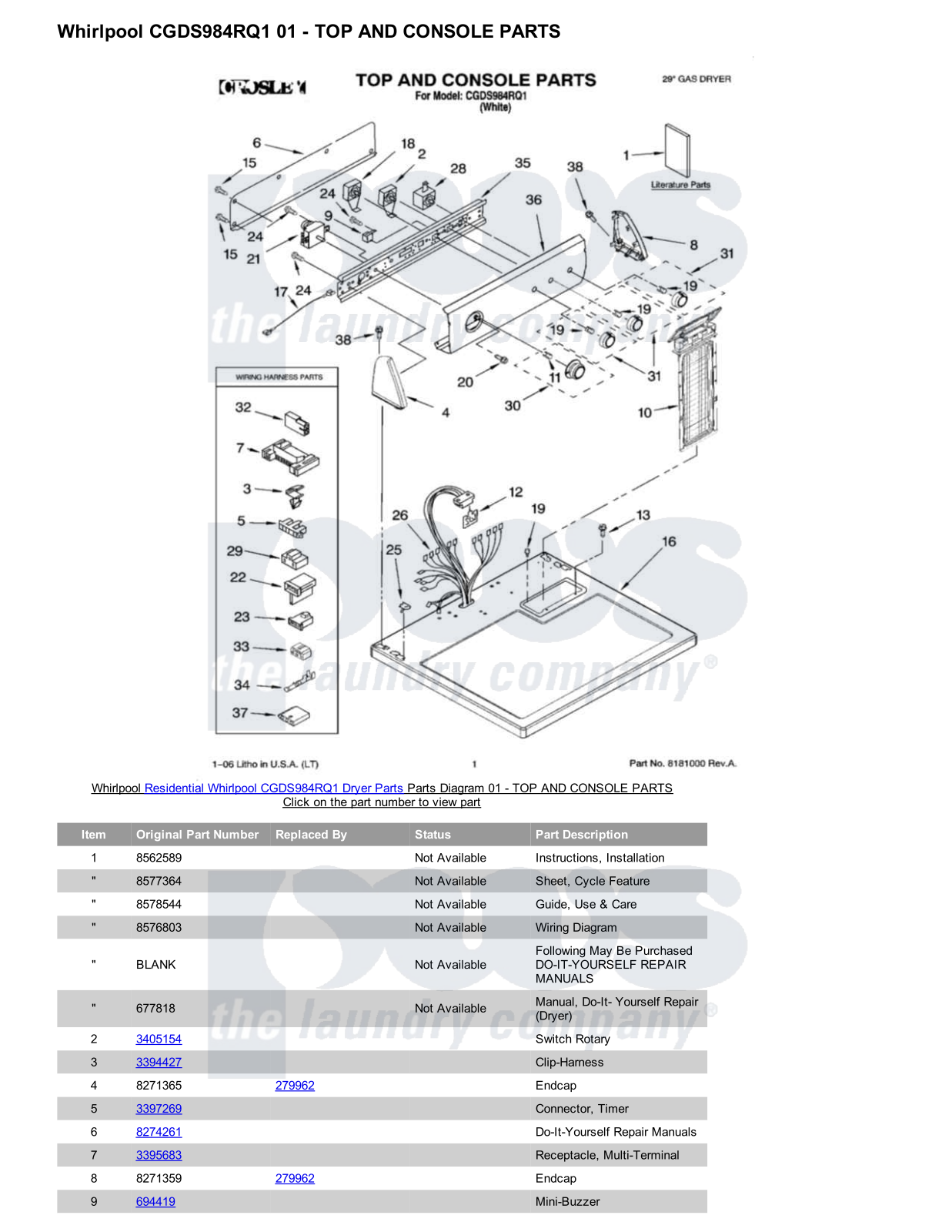 Whirlpool CGDS984RQ1 Parts Diagram