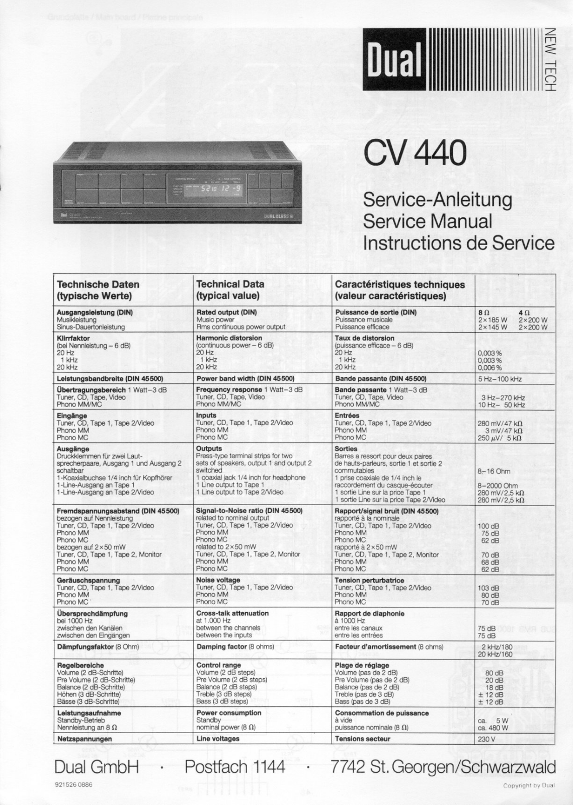 Dual CV-440 Service manual