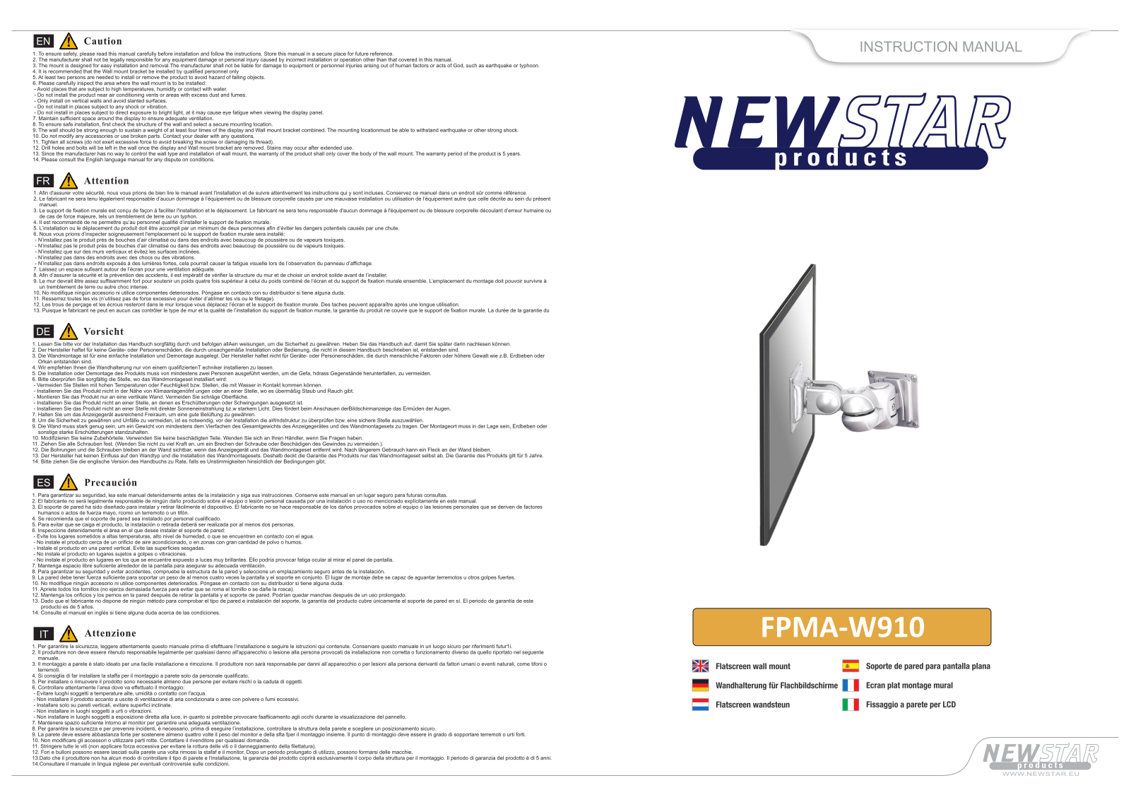 Newstar FPMA-W910 User Manual