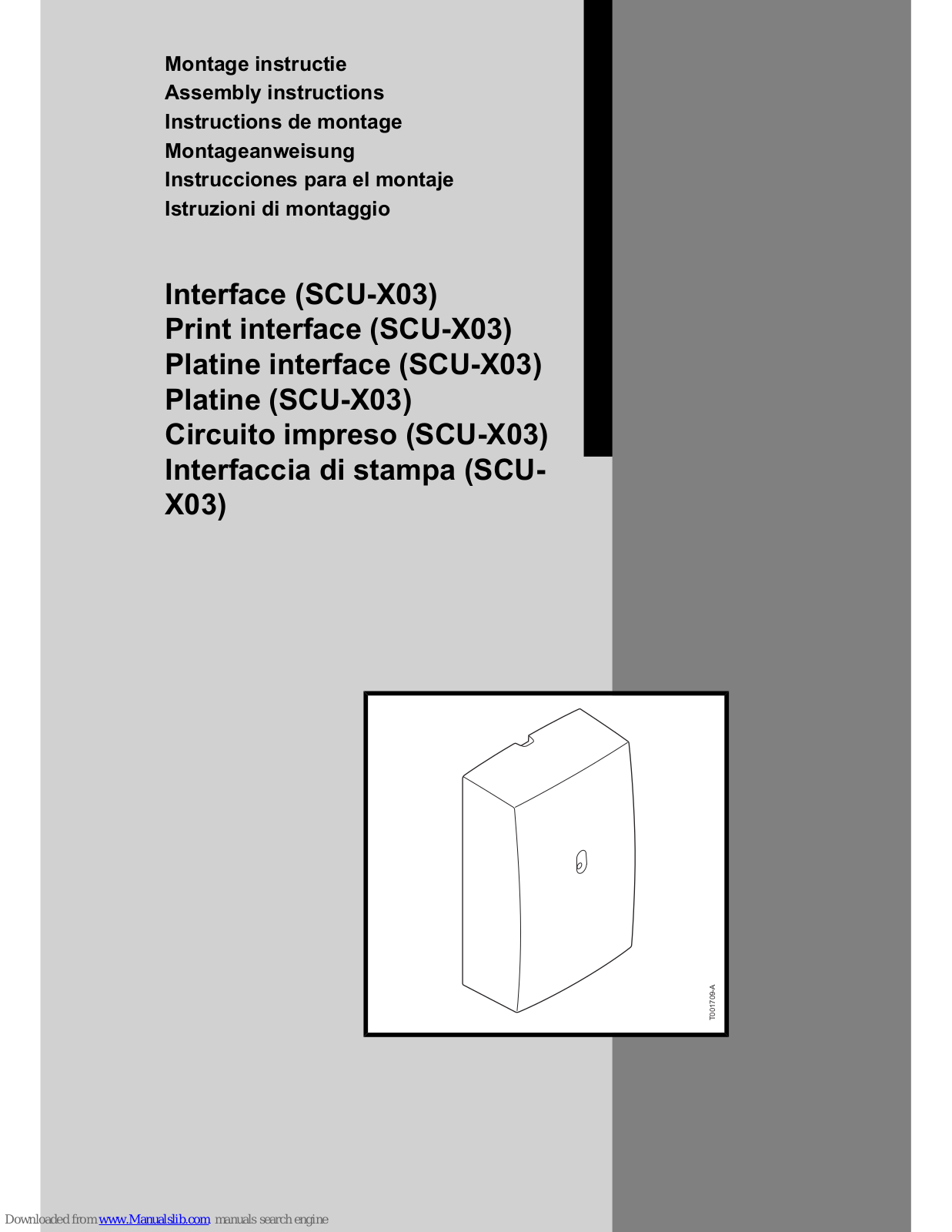 REMEHA SCU-X03 Assembly Instructions Manual