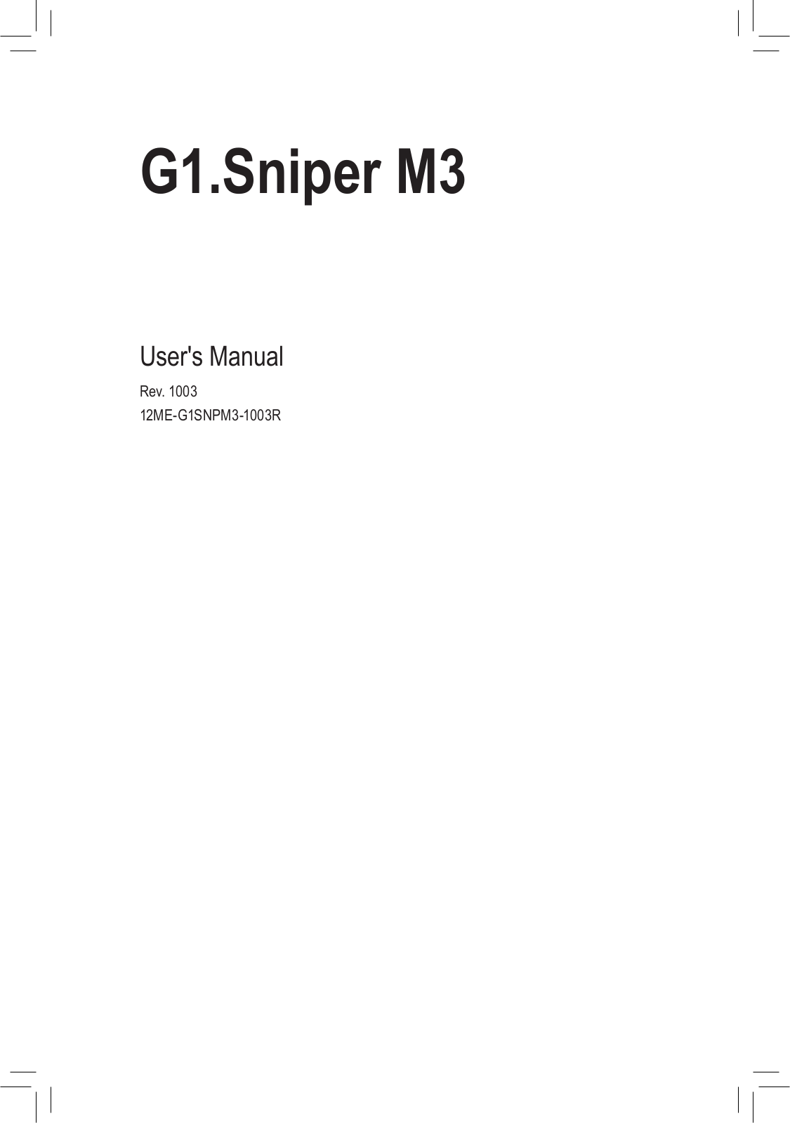 GIGABYTE G1.Sniper M3 User Guide