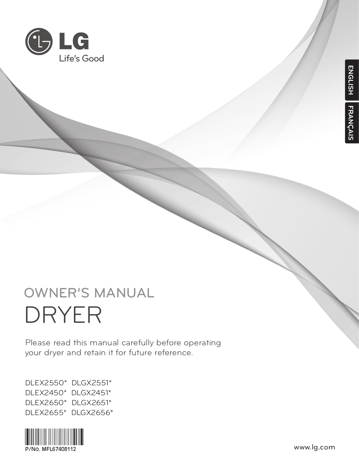 LG DLEX2550R, DLEX2550V, DLEX2550S, DLEX2550N, DLEX2650T Owner’s Manual