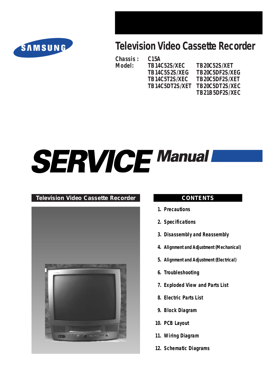 SAMSUNG TB14C52S-XEC, TB20C52S-XET, TB14C5S2S-XEG, TB20C5DF2S-XEG, TB14C5T2S-XEC Service Manual