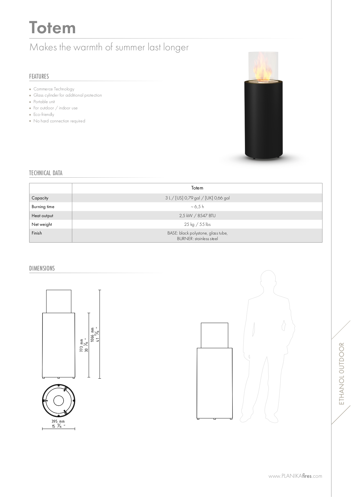 Planika TOTEMCO Specifications Sheet