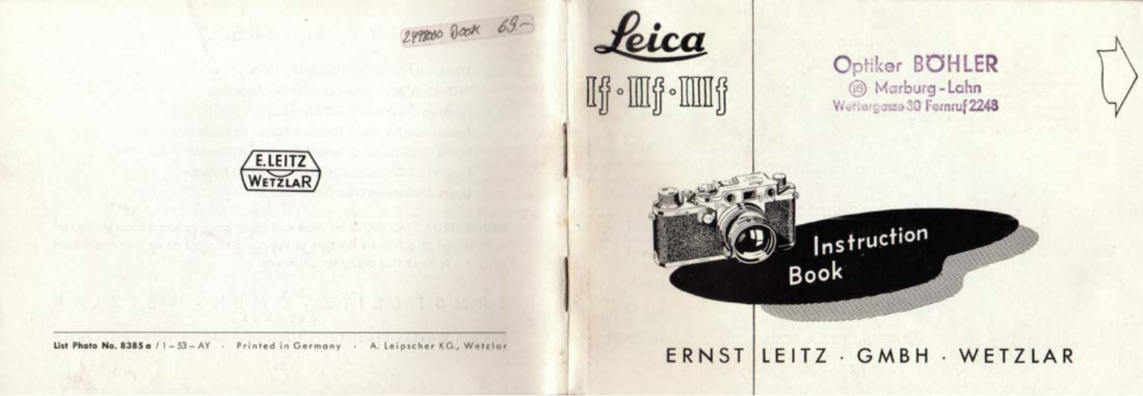 Leica If, IIf, IIIf Downloadable Instruction Book