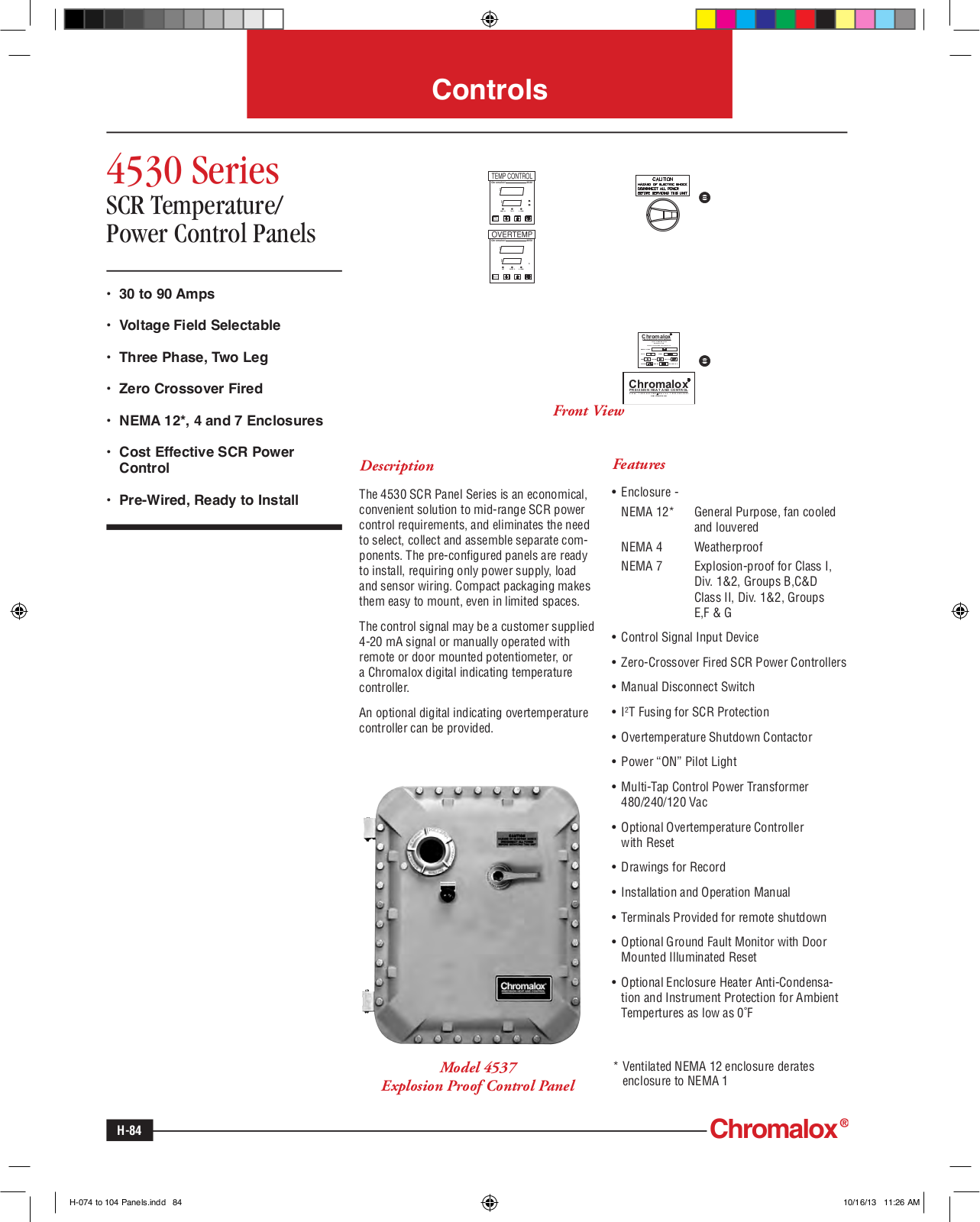 Chromalox 4530 Series Catalog Page