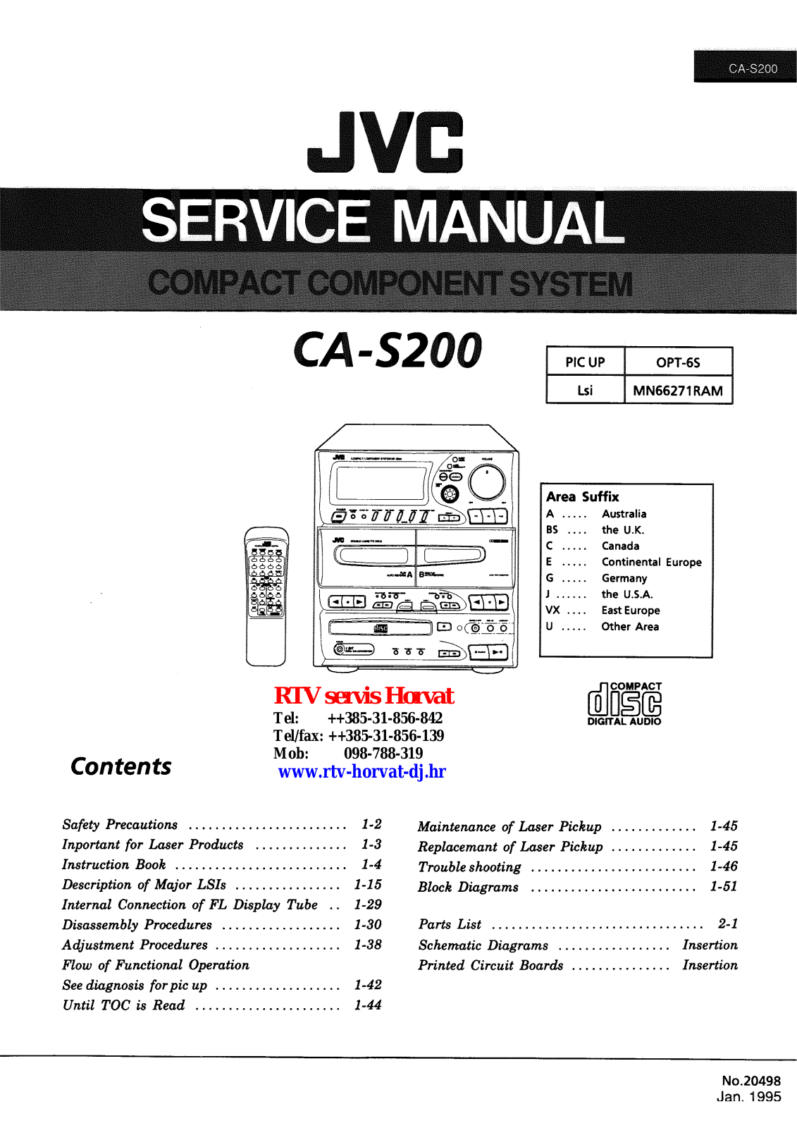 JVC CAS-200 Service manual