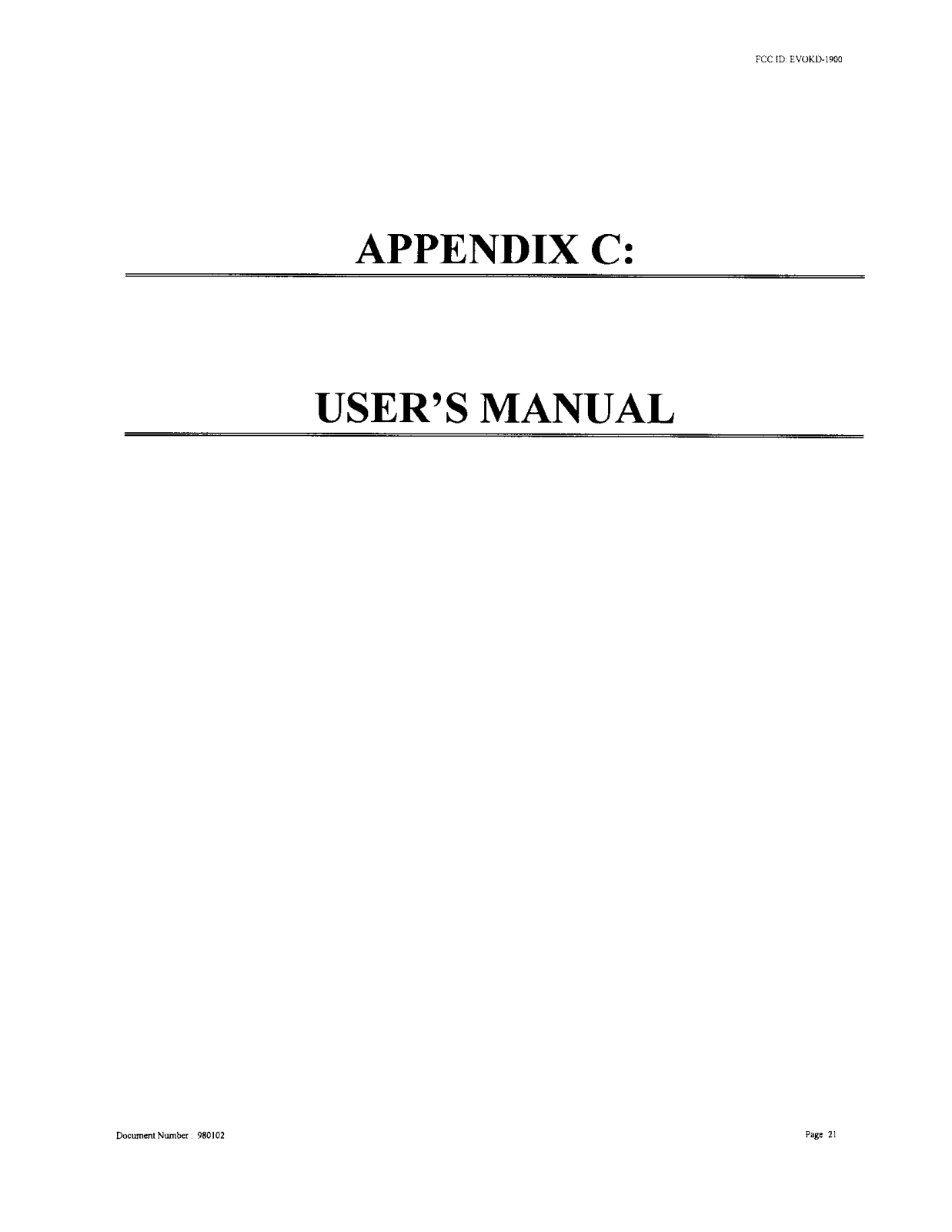 Korea Data Systems Co KD 1900 User Manual