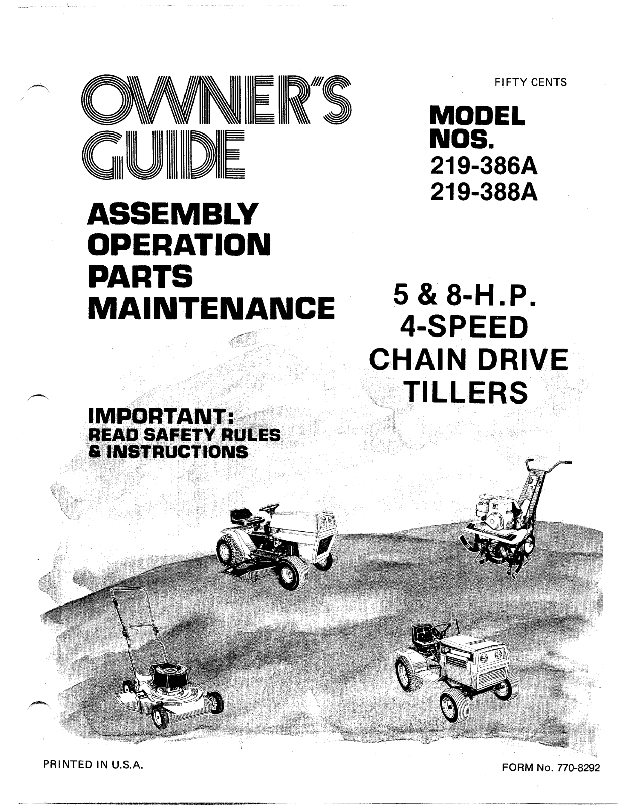 Bolens 219-386A, 219-388A User Manual