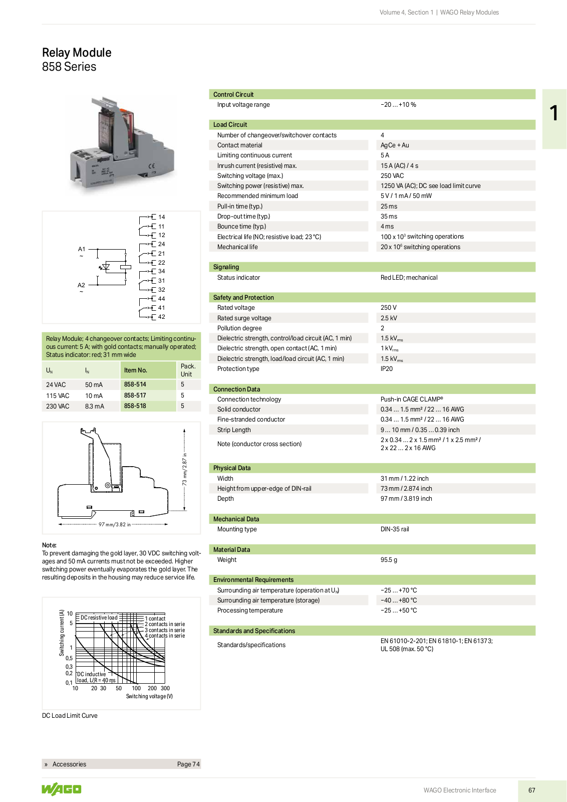 Wago 858 Series Catalog Page