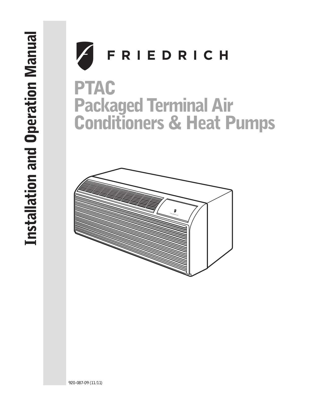 Friedrich PDH15R5SG Installation Manual