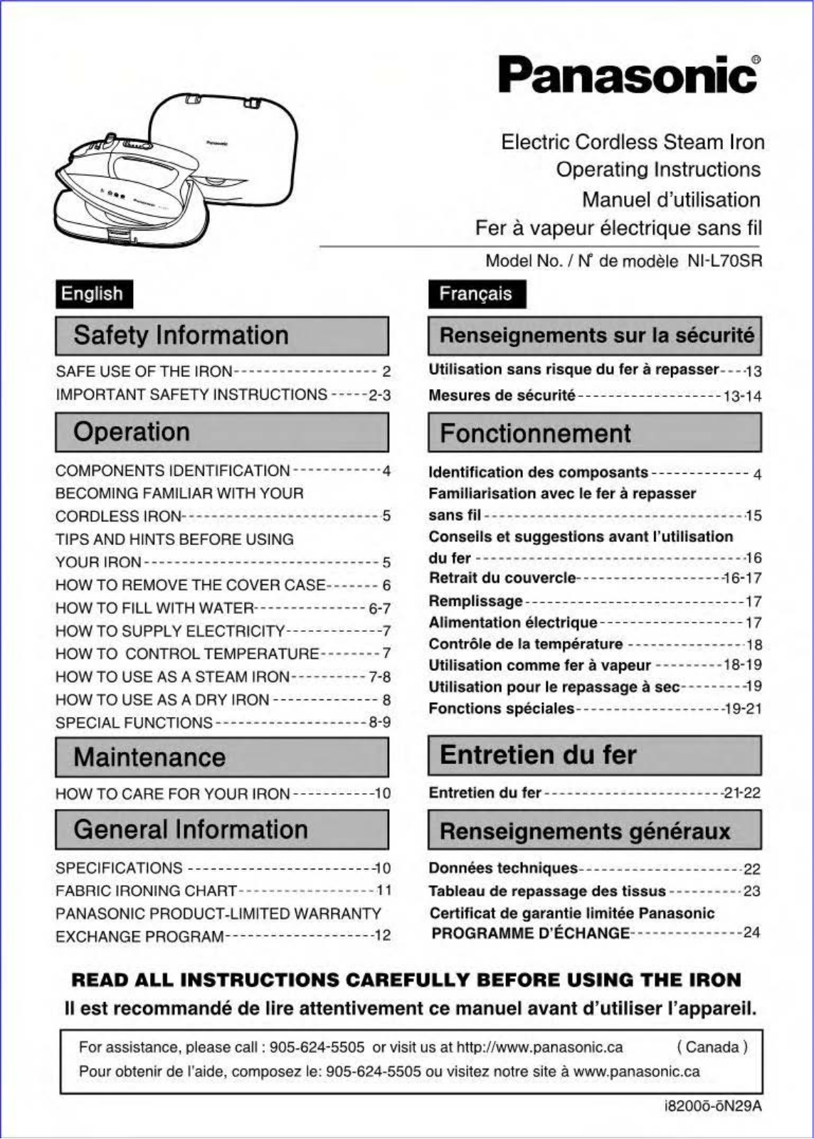 Panasonic NI-L70SR User Manual