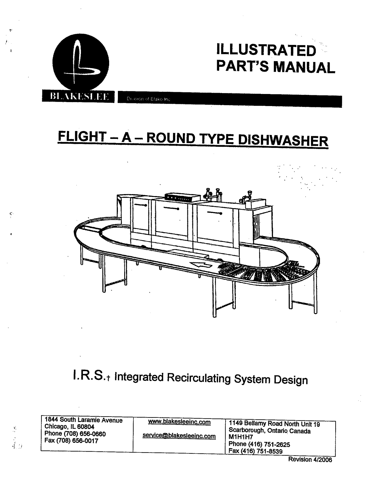 Blakeslee FLIGHT-A-ROUND Parts Manual