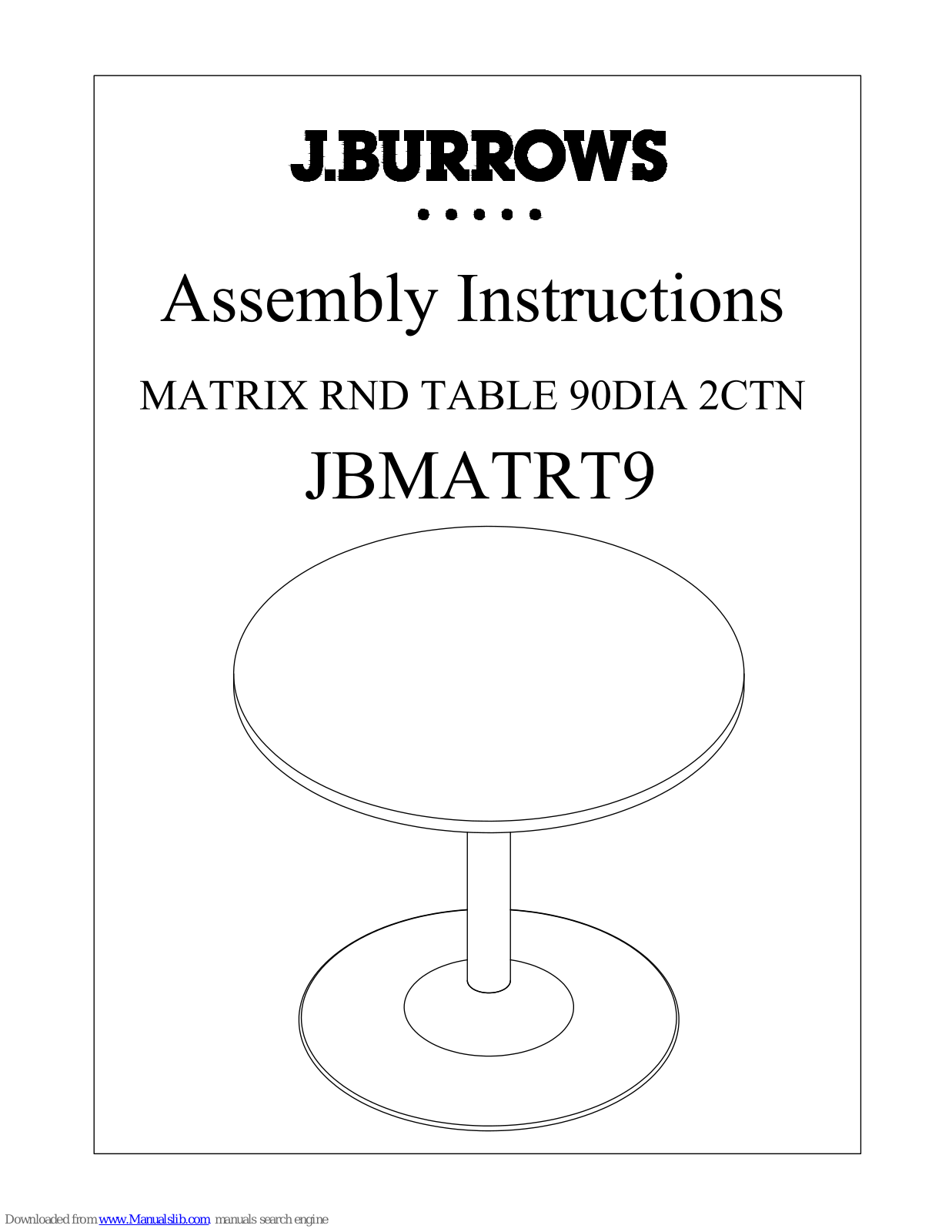 J.Burrows BMATRT9 Assembly Instructions Manual