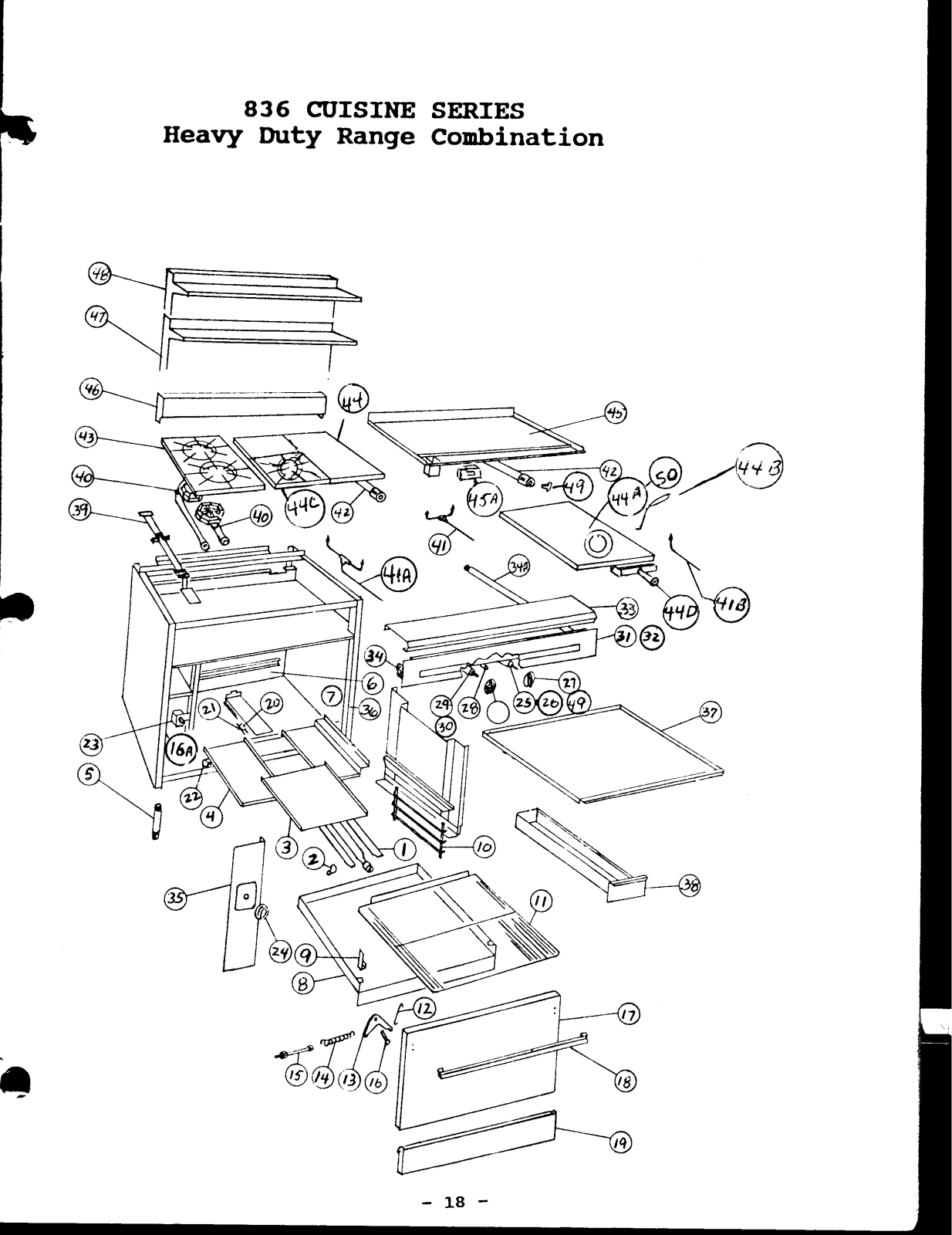 Garland C836-1-1RC Parts List