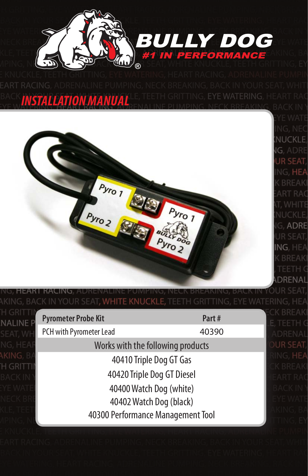 Bully Dog PCH with Pyrometer Lead User Manual