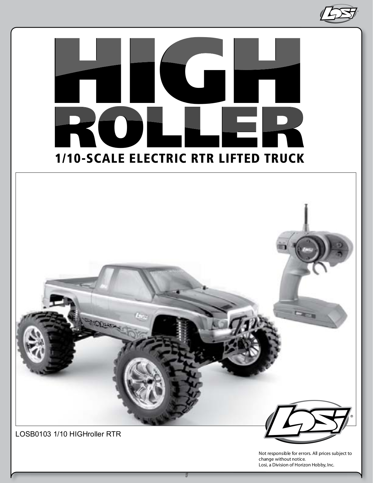 Losi LOSB0103 User Manual