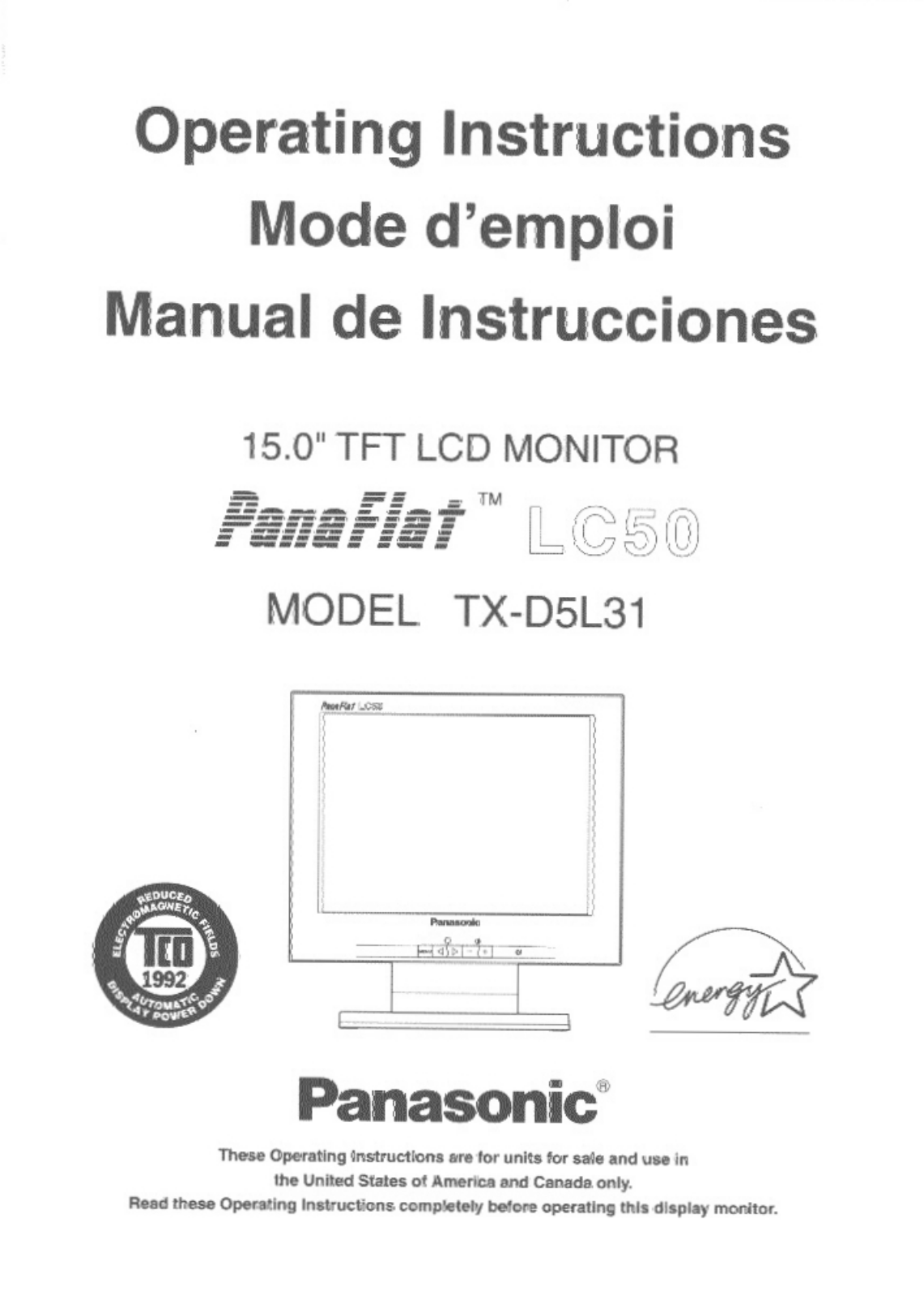 Panasonic LC-50 User Manual