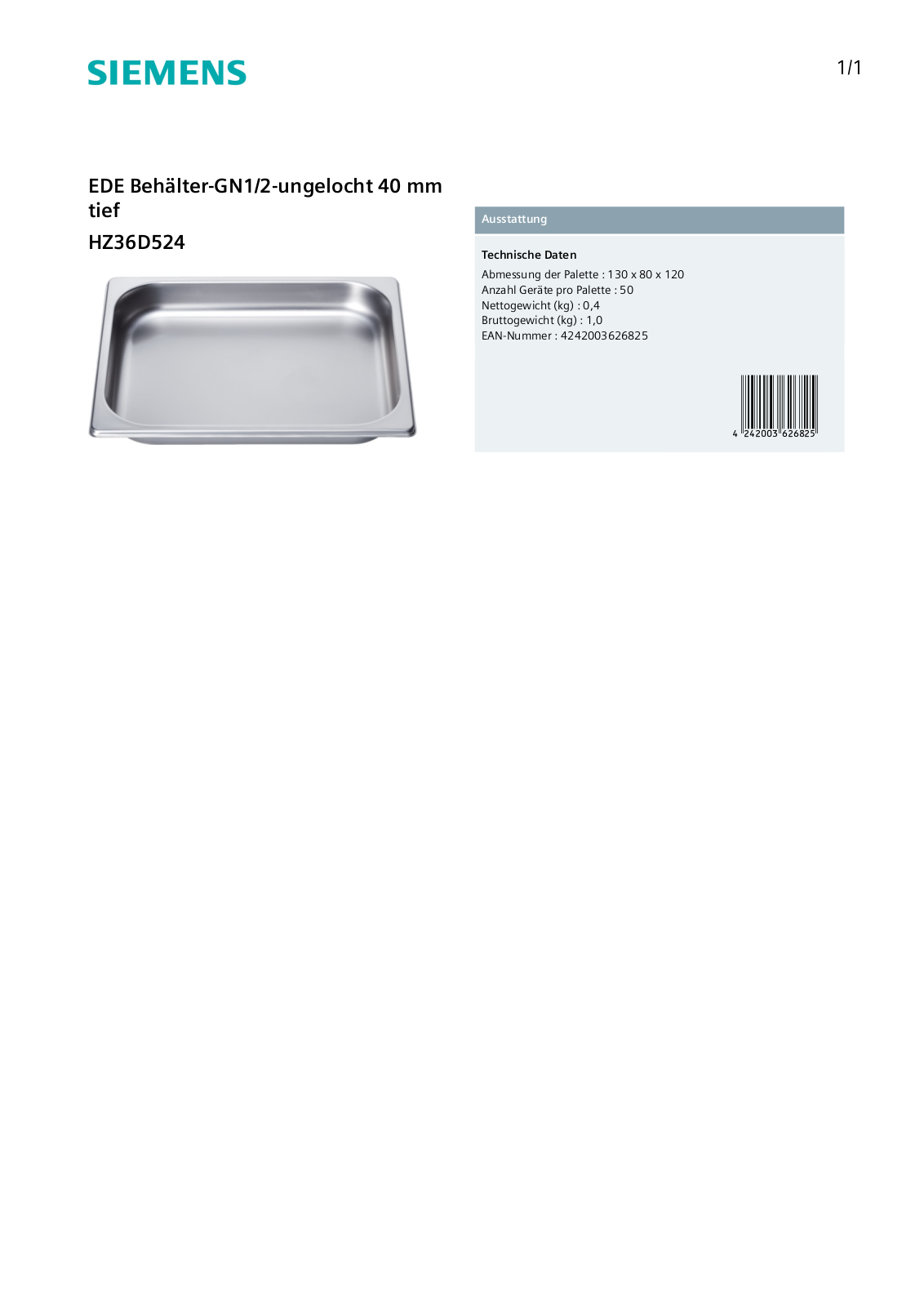 Siemens HZ36D524 User Manual