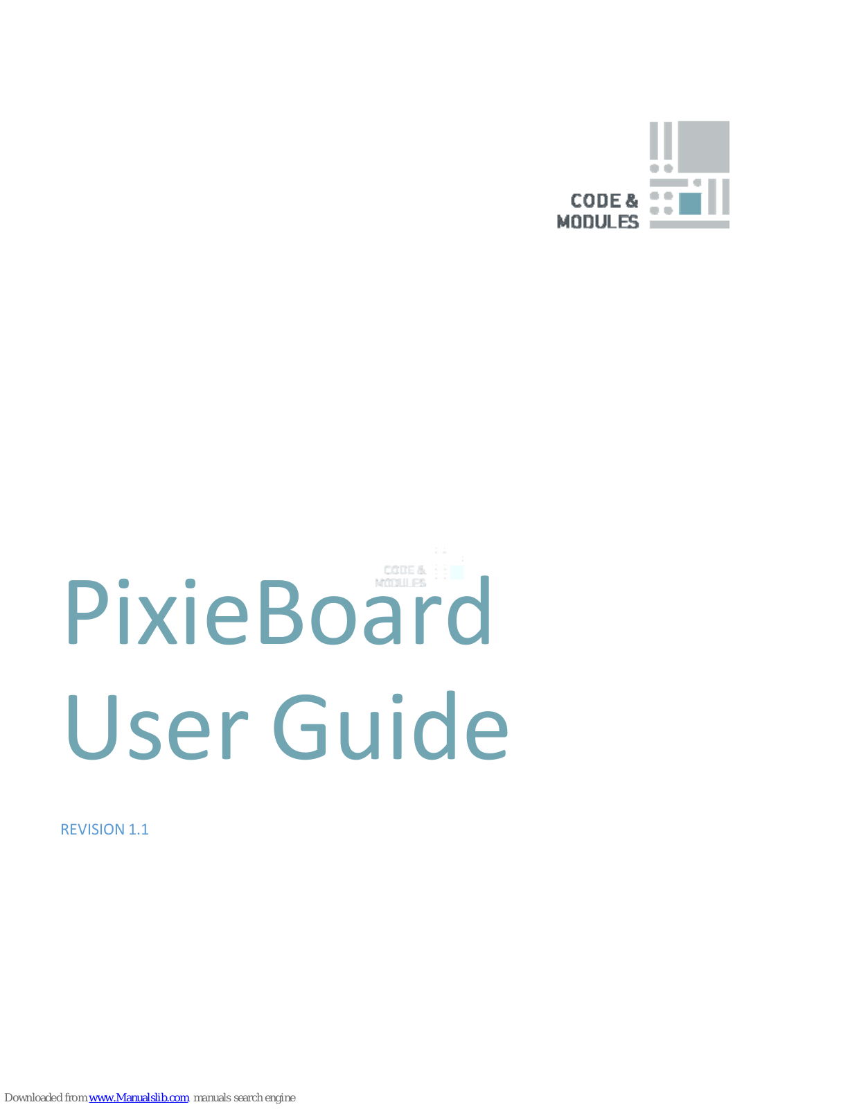 Code & Modules PixieBoard User Manual